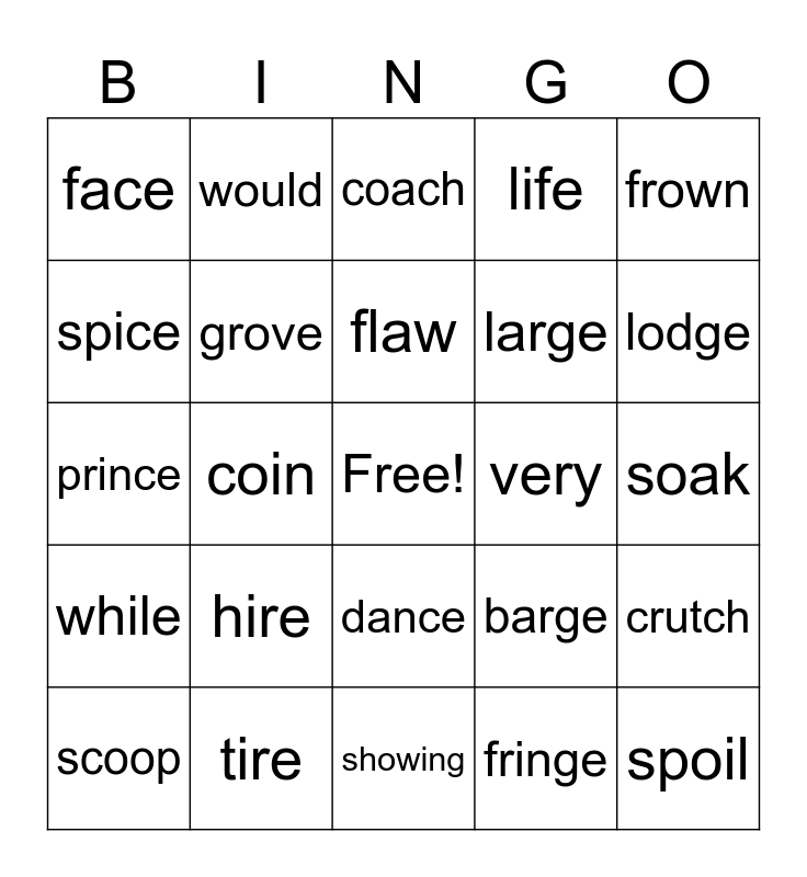 Level 33 Bingo Card