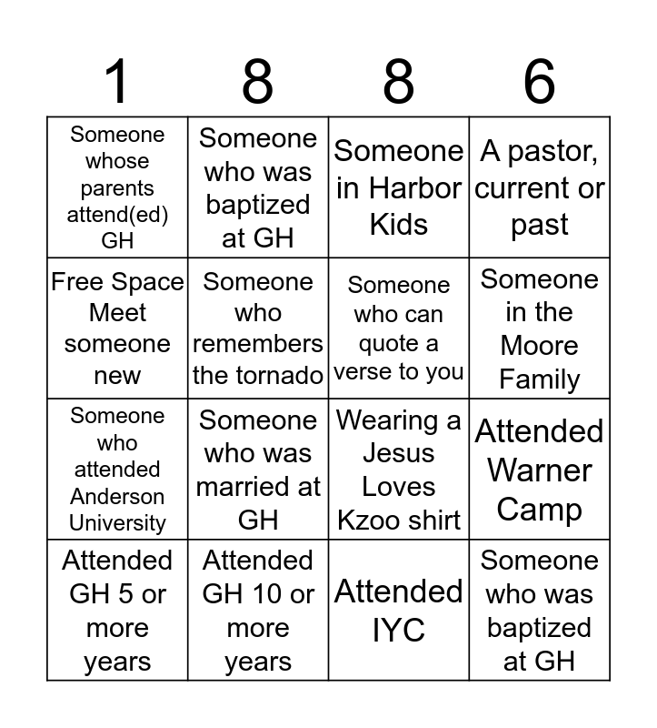 Grace Harbor Bingo Card