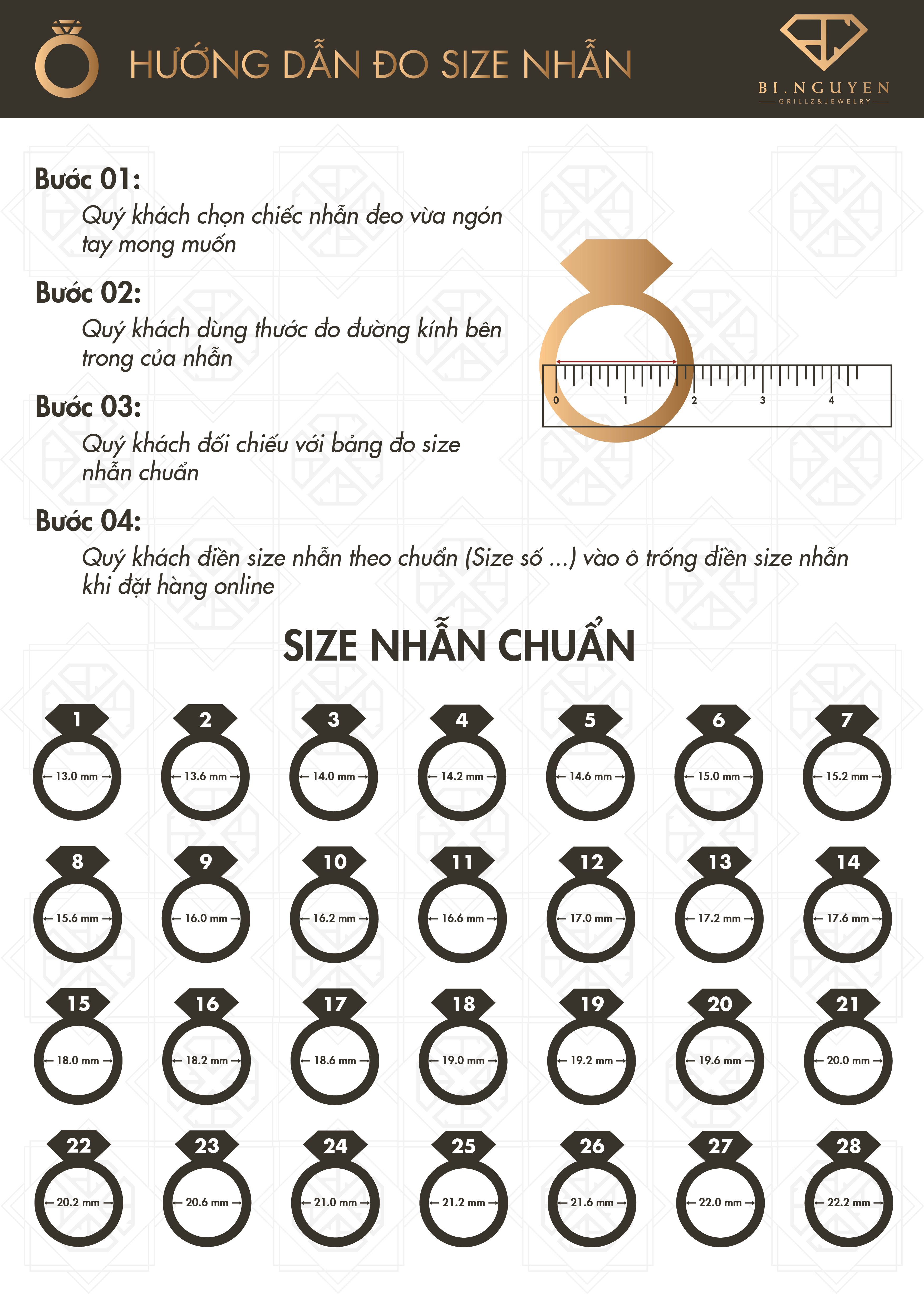 Ring Size Guide Bi Nguyen