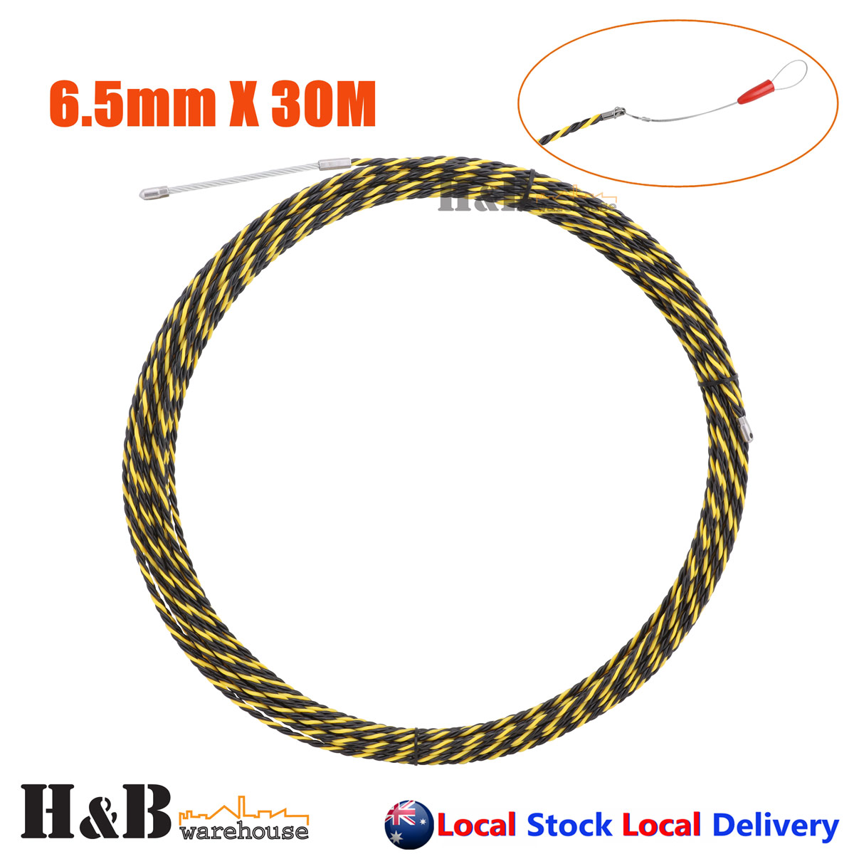6.5mm x 30M Cable Push Puller Conduit Snake Cable Rodder Fish Tape Wire