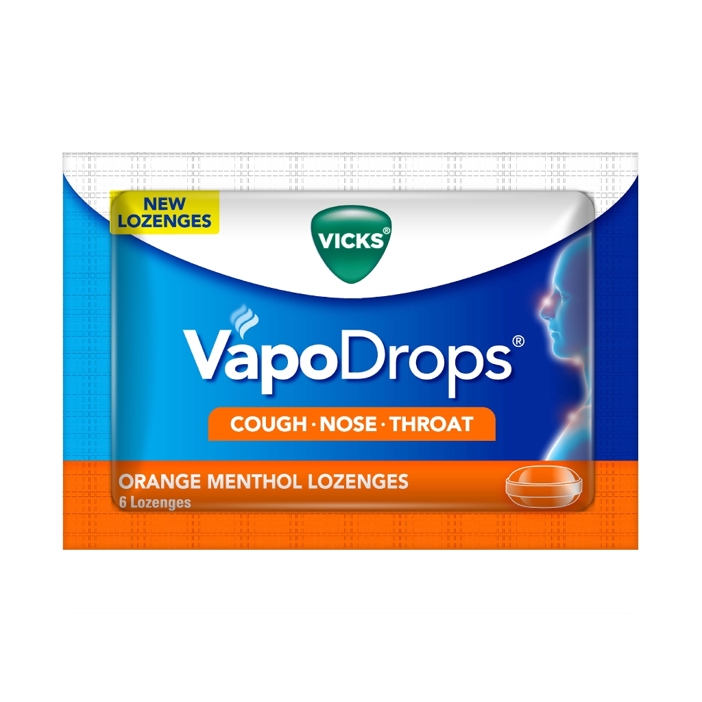 Vicks VapoDrops(orange menthol lozenges)6s Biochem Pharmacy