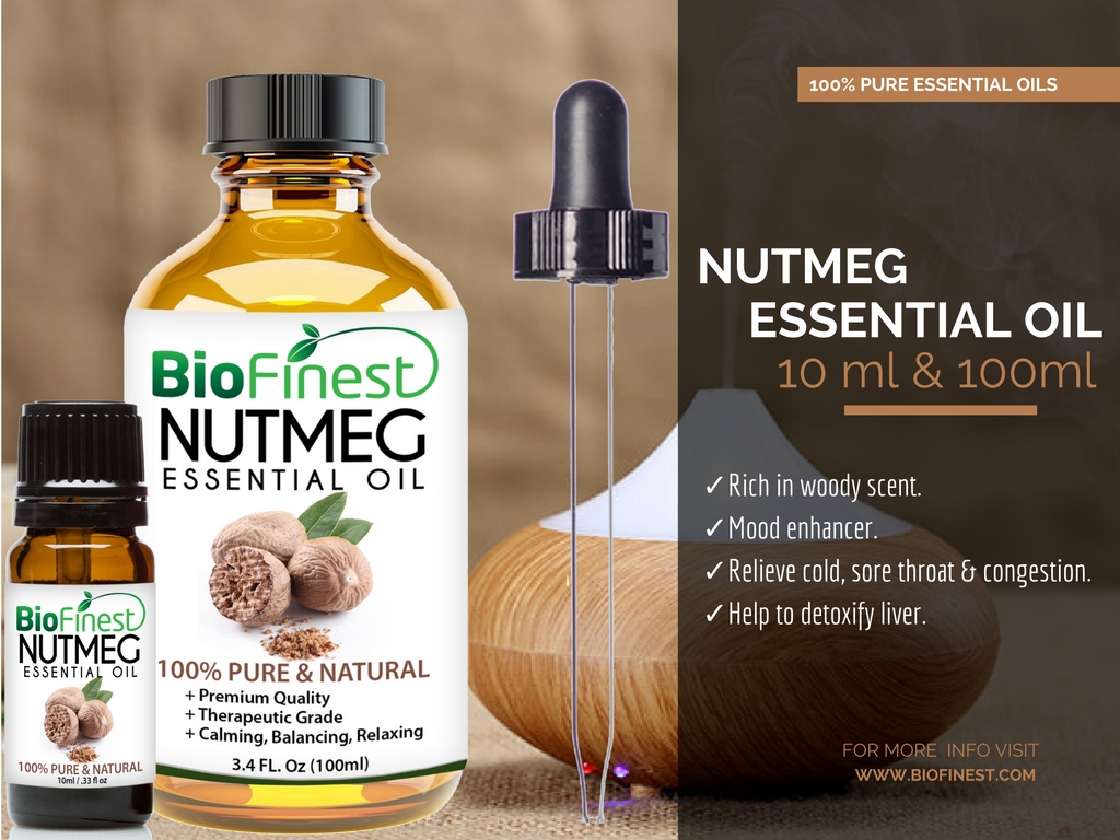 Biofinest Nutmeg Essential Oil 100 Pure Undiluted Therapeutic