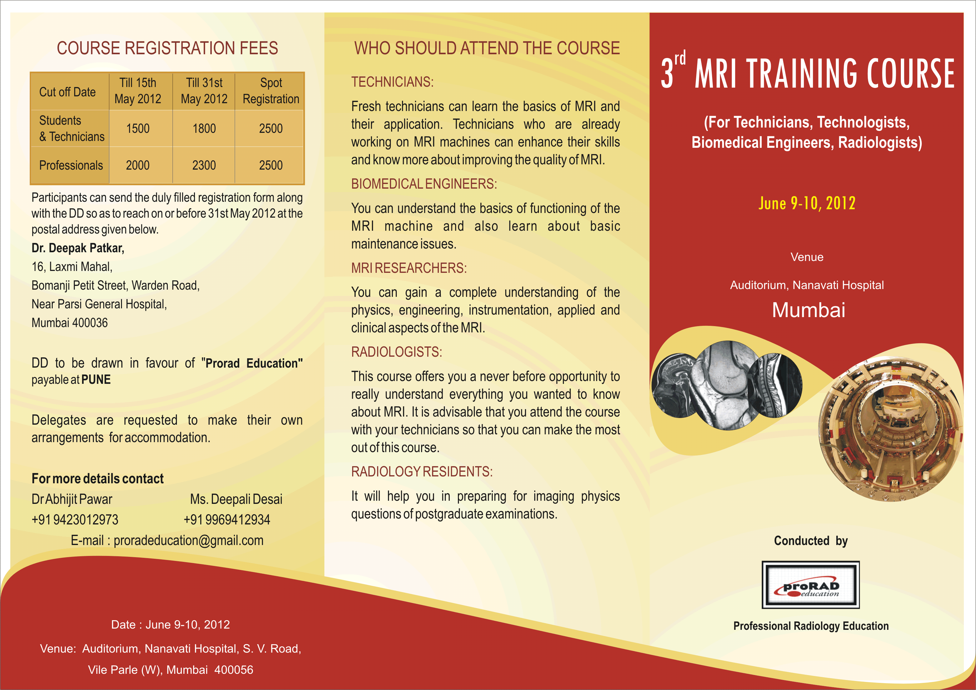2 Day MRI training Course For Biomedical Engineers in Mumbai LATEST