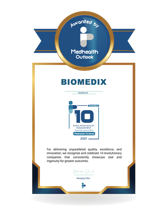 Biomedix recognized as "Top 10 Population Health Management Solution