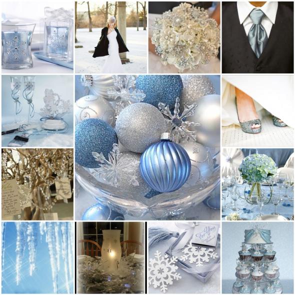 Wedding Ideas White and Blue Winter Wedding