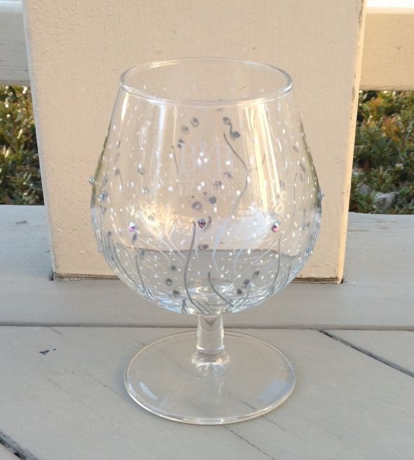 Handpainted swarovski crystal wine glasses 1st attempt!