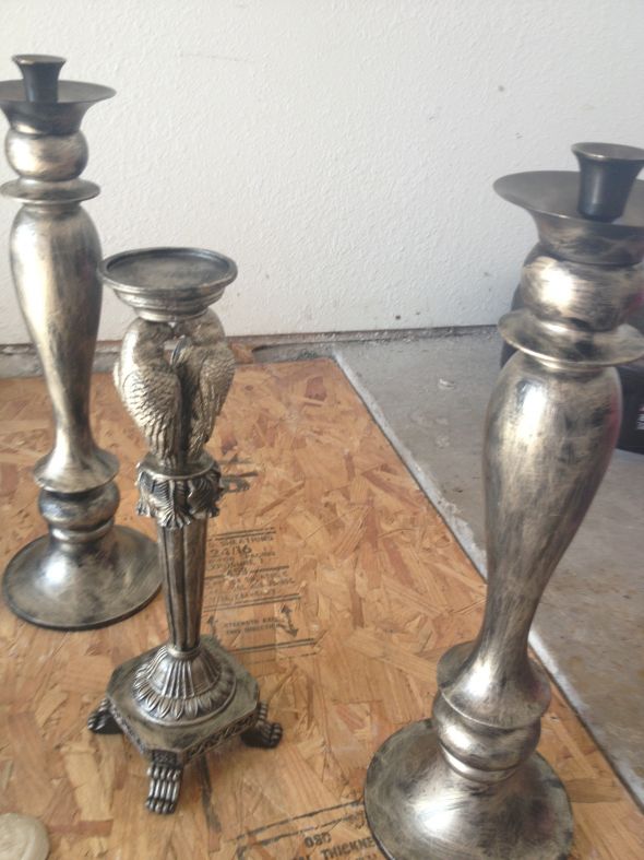 Tiffany Blue and gold antiqued candle holder Weddingbee Photo Gallery