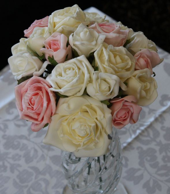 DIY centerpieces with foam roses