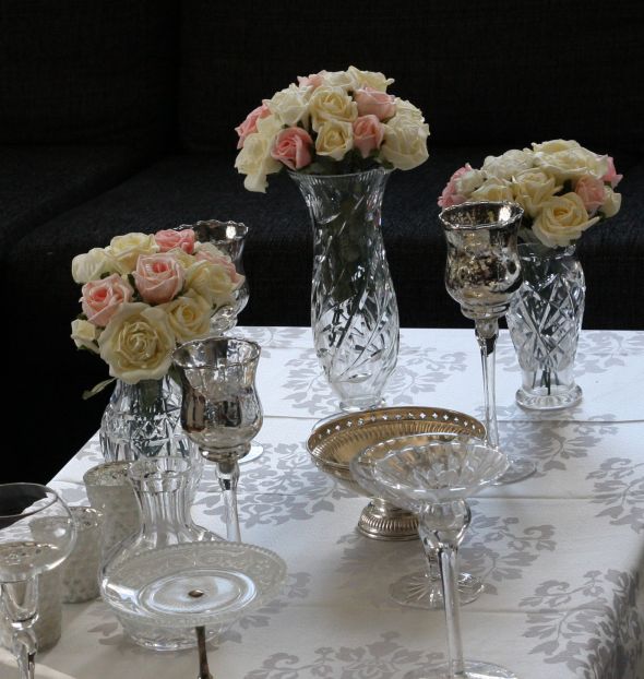 DIY centerpieces with foam roses