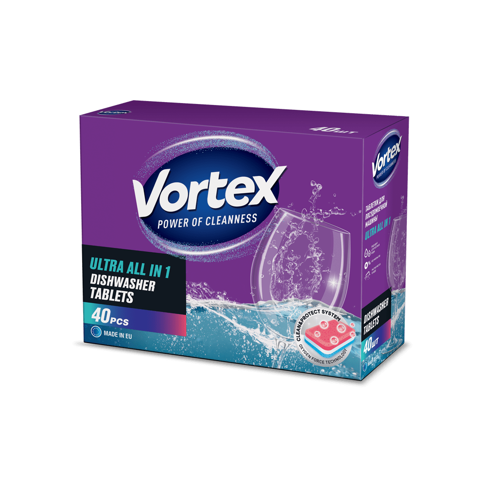 Vortex Dishwasher tablets, All in 1, 40 pcs. Products of Biosphere