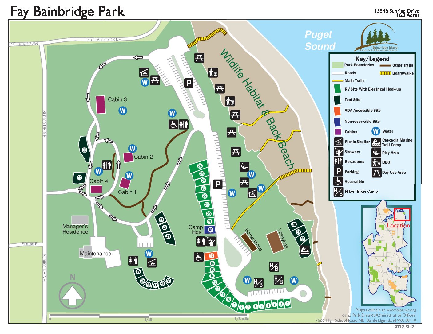 Camp Site Map Bainbridge Island Metro Park & Recreation District