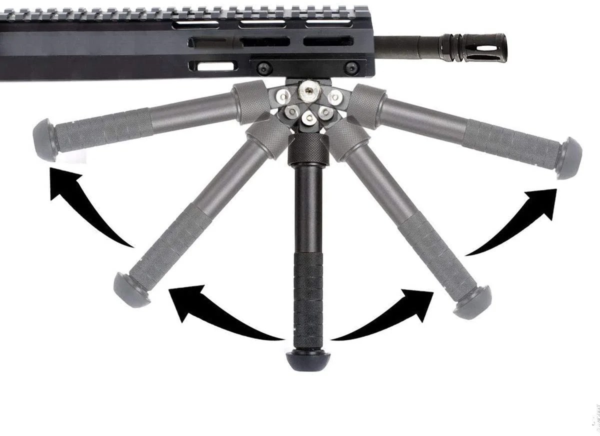 V8 Style 6.59 Inches Tactical Rifle Bipod for Mlok Rail BipodFactory