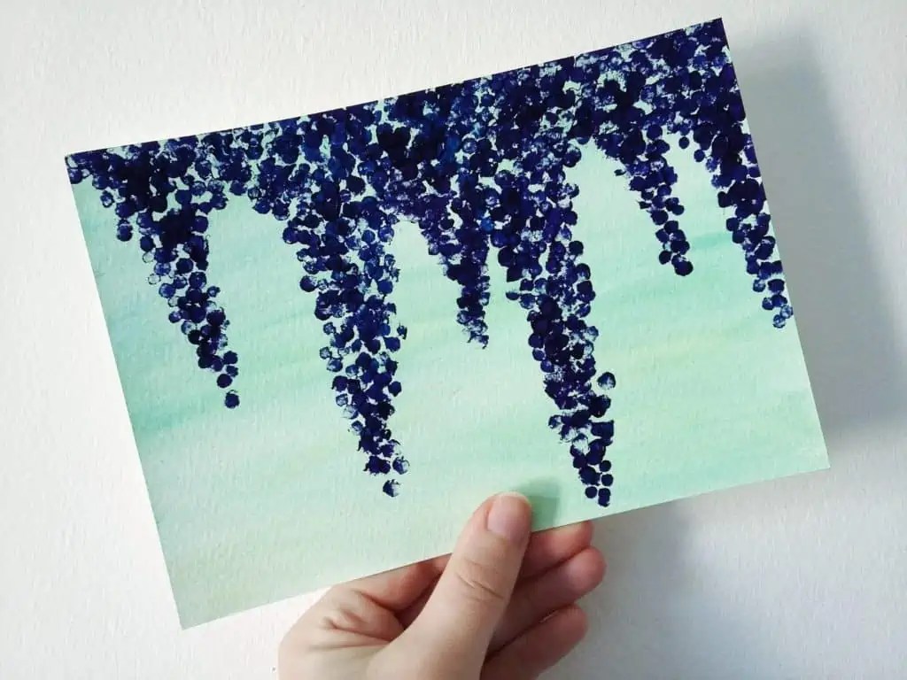 How To Paint Wisteria Flowers With Cotton Buds Birch And Button
