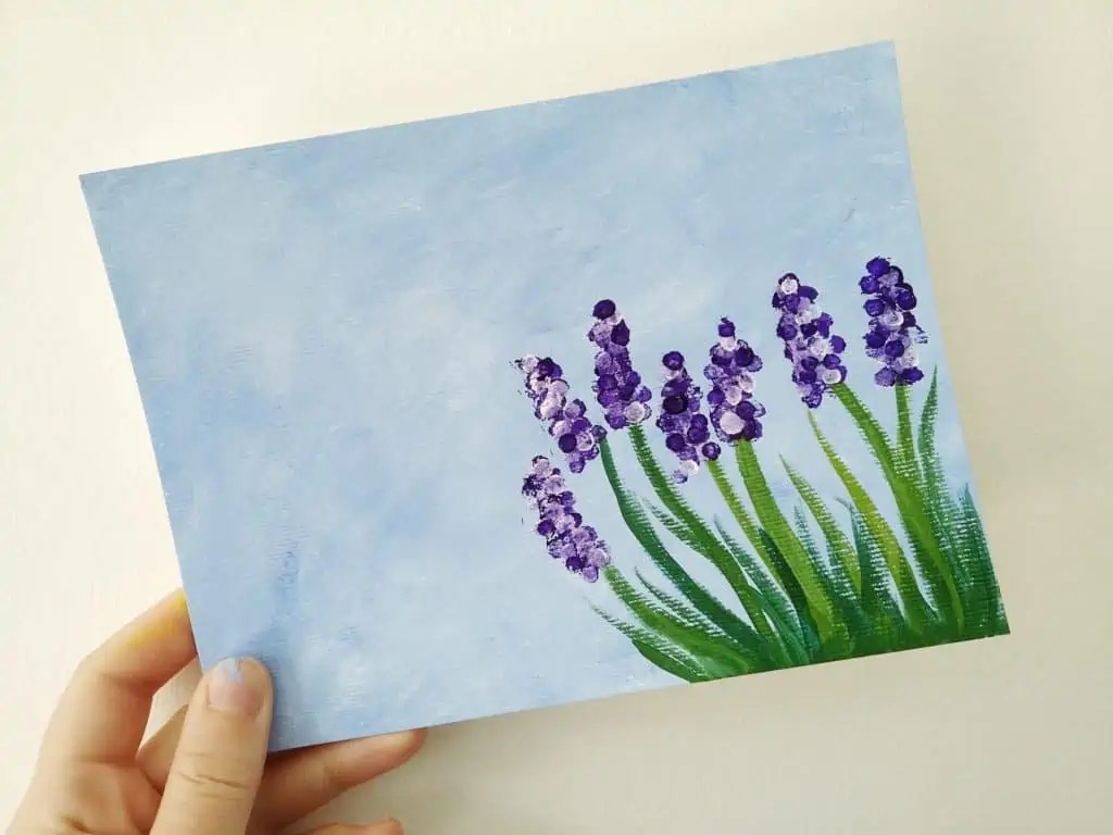 How To Paint Lavender Flowers With Cotton Buds Birch And Button