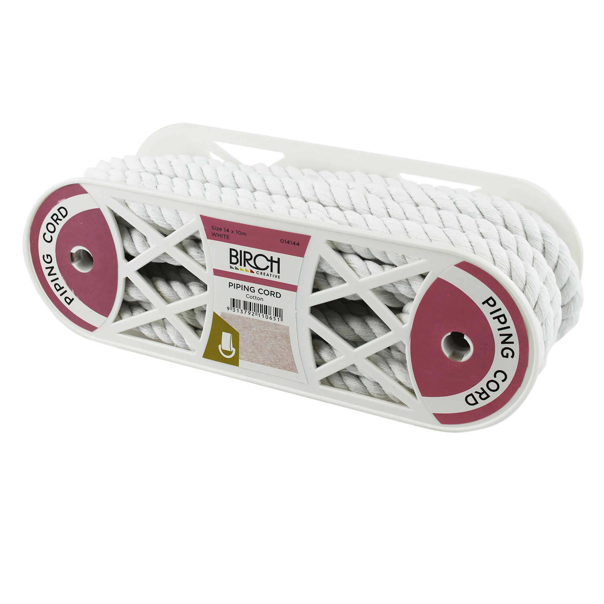 PIPING CORD SIZE 14 WHITE 14MM X 10MT » Birch Wholesale