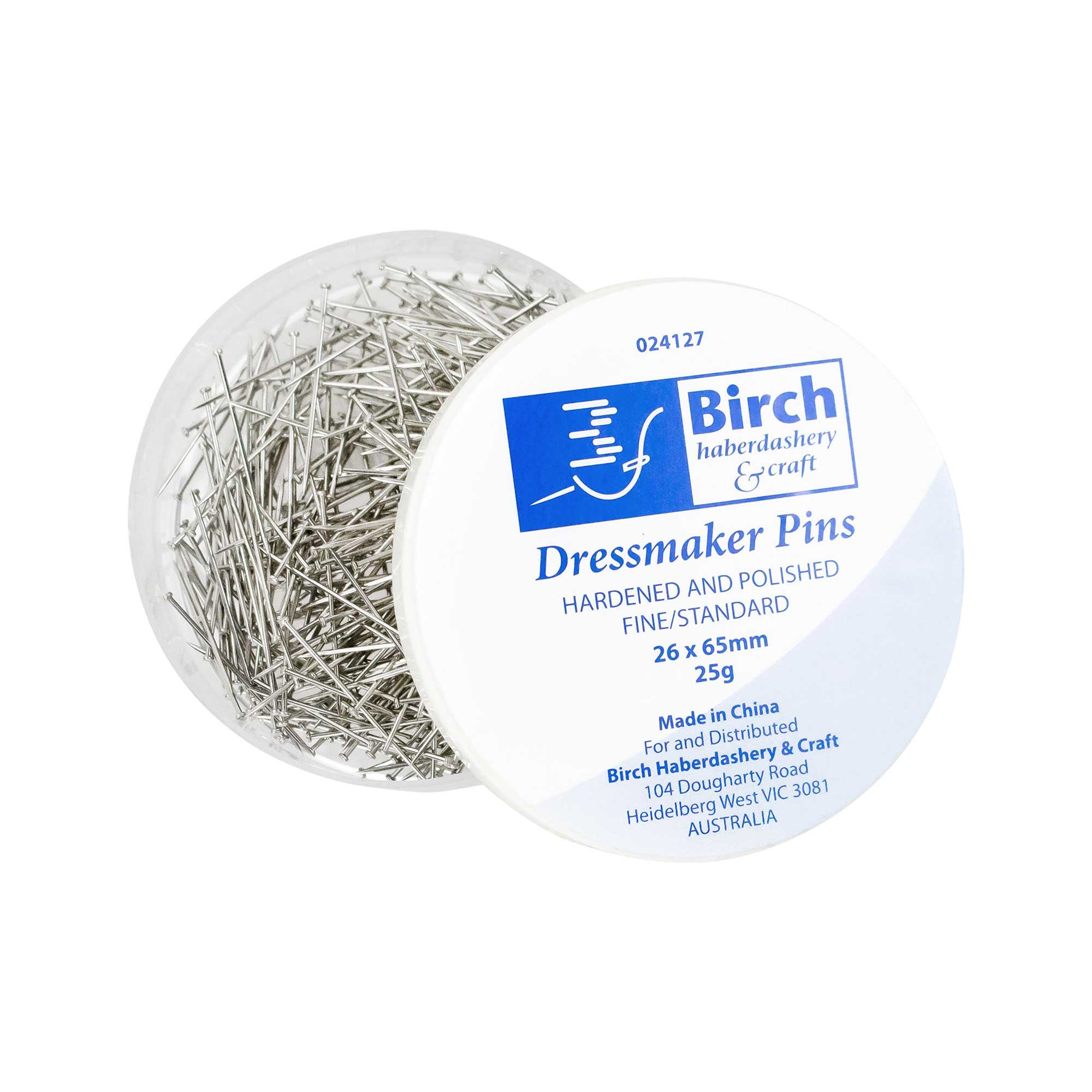 PINS DRESSMAKER 26x.65MM 25GMS 024127 » Birch Wholesale