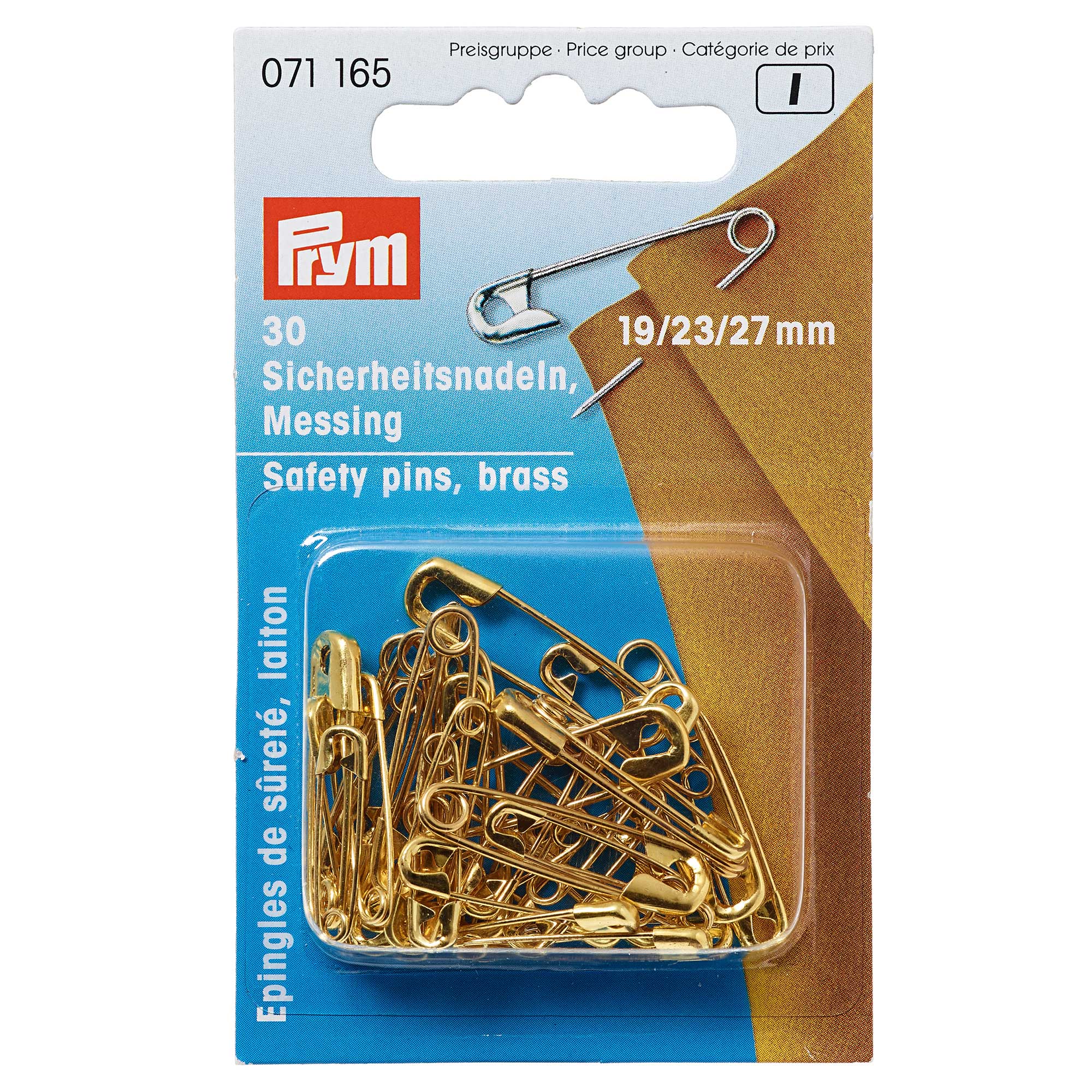 PRYM SAFETY PINS WITH COIL BRASS 105D 3/01 GOLD » Birch Wholesale
