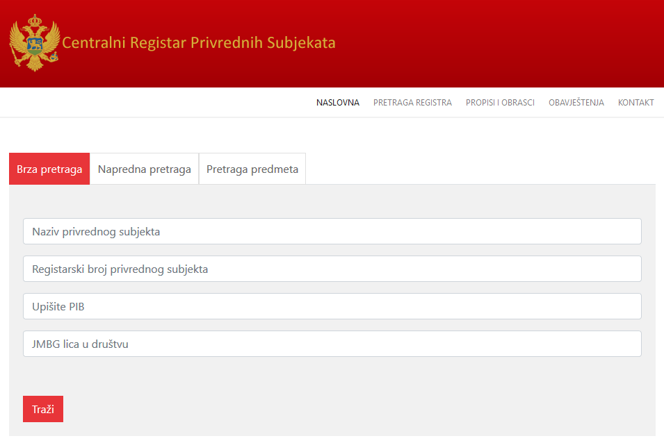 eprijava.tax.gov.me revocation status