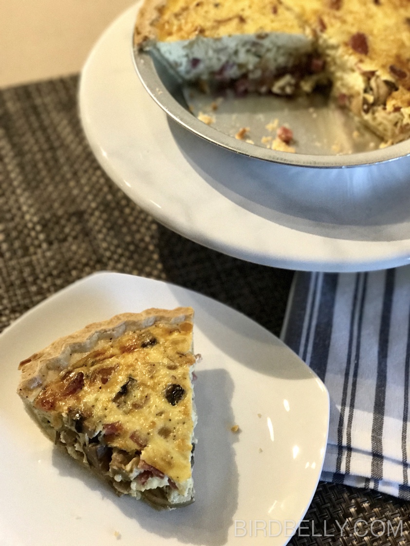 Bacon, Ham, and Mushroom Quiche birdbelly