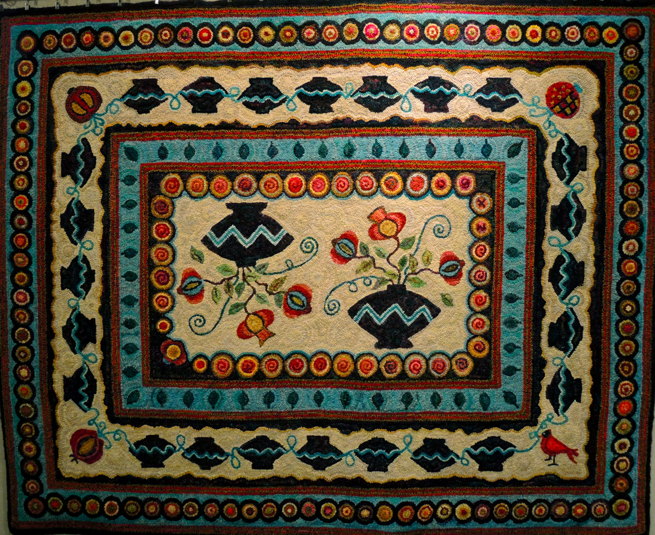 hooked rugs at the Belleville Library