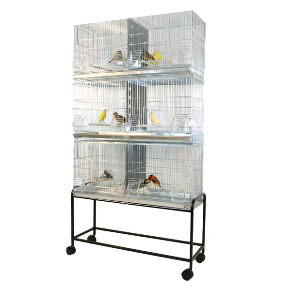 Bellas Bungalow Galvanized Steel Divided Breeding Bird Cage Set