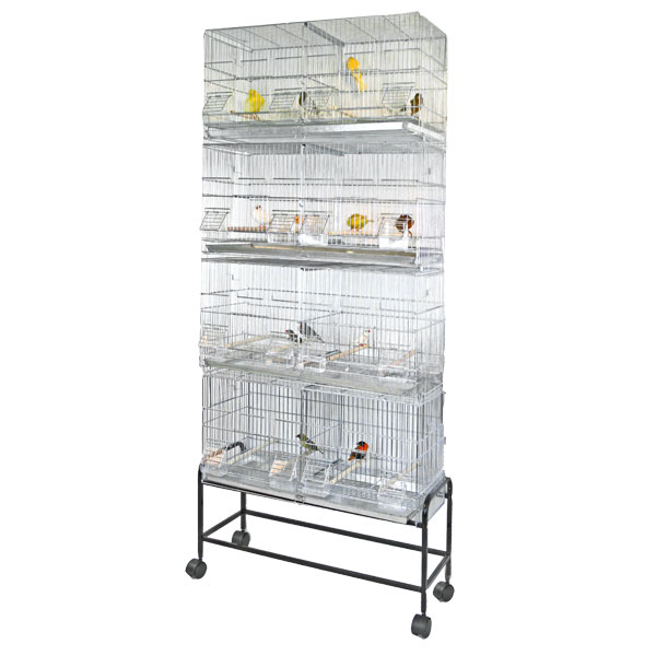 Bellas Bungalow Galvanized Steel Divided Breeding Bird Cage Set
