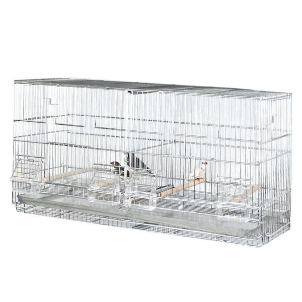 Bellas Bungalow Galvanized Steel Divided Breeding Bird Cage Set