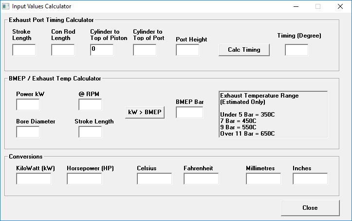 2 Stroke Expansion Chamber Calculator