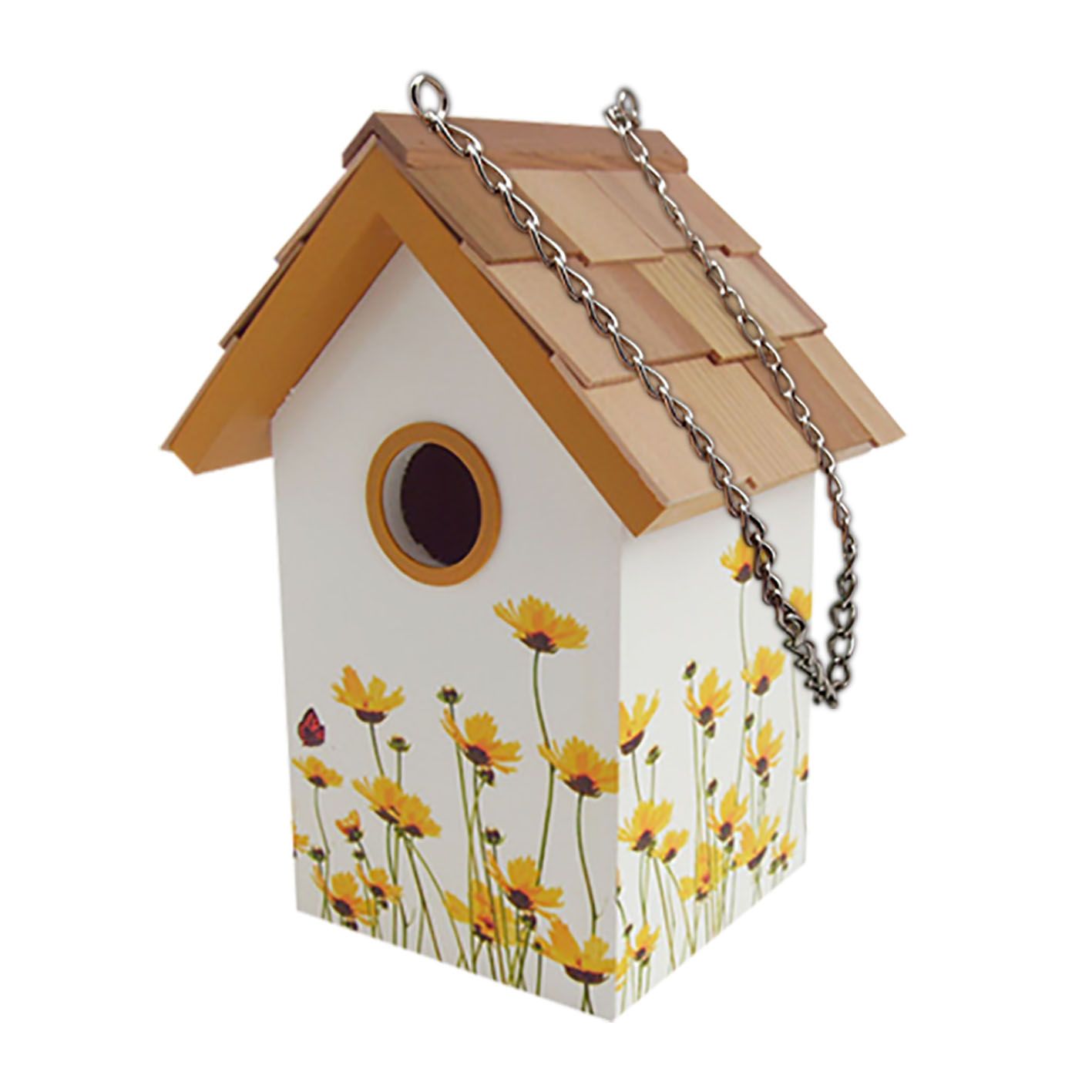 Garden Standard Birdhouse with Daisy Bird Cottage