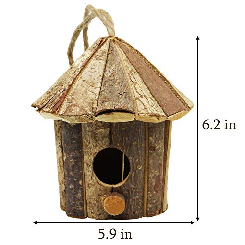 yofit Outside Wooden Bird House, Ventilation Hanging Bird House for