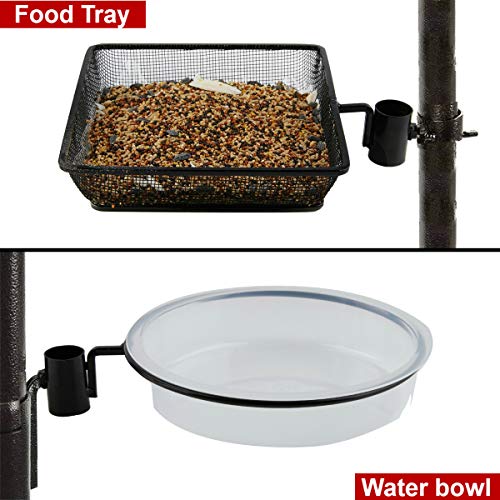 WOSIBO Deck Bird Feeders with Platform Metal Mesh Tray, Deck Mount Bird
