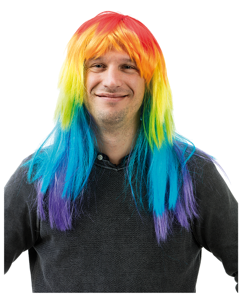Rainbow Wig Regnbuefarget parykk Passer alle Birkemo