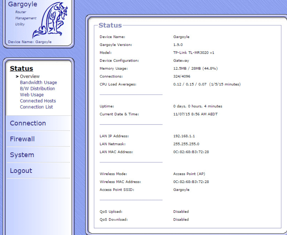 Gargoyle Router Telegraph