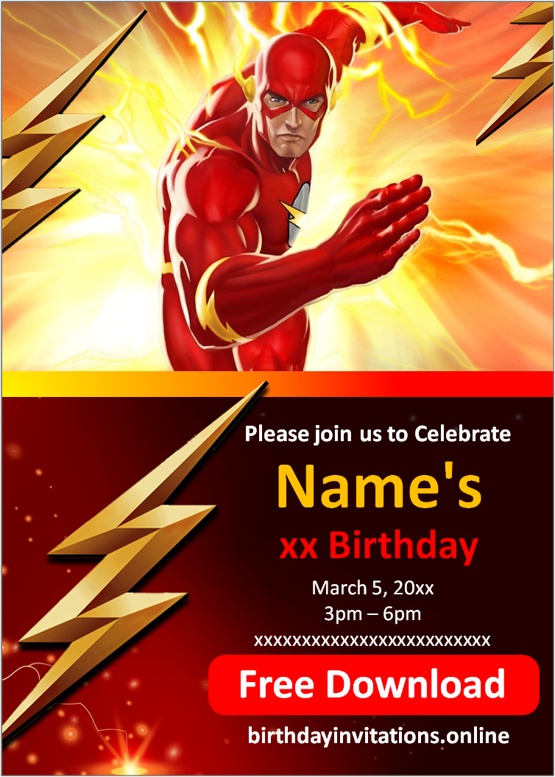 Flash Invitations Birthday Invitations
