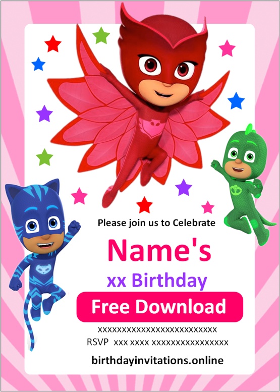 PJ Masks Birthday Invitations Birthday Invitations