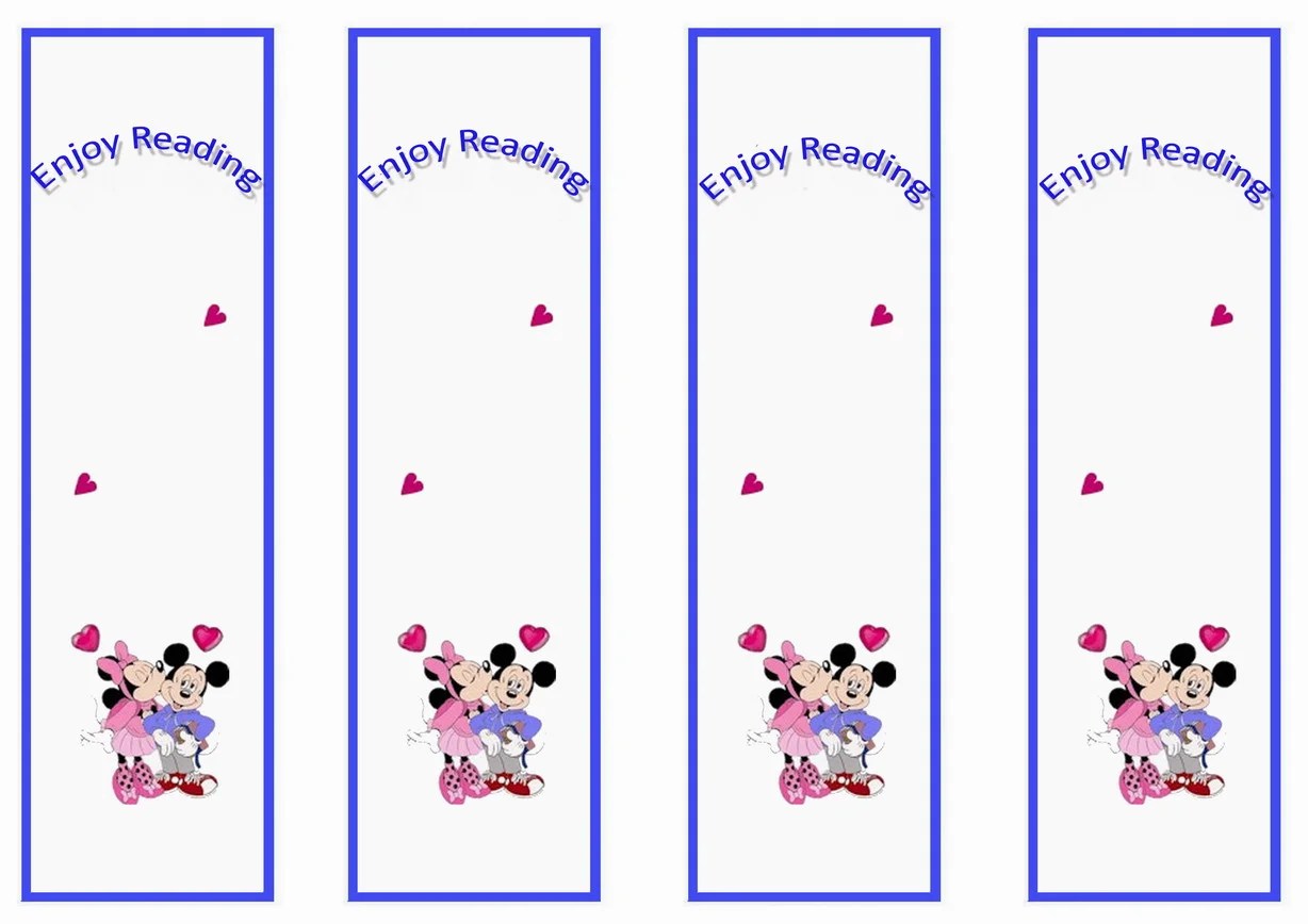 Mickey Bookmarks Birthday Printable