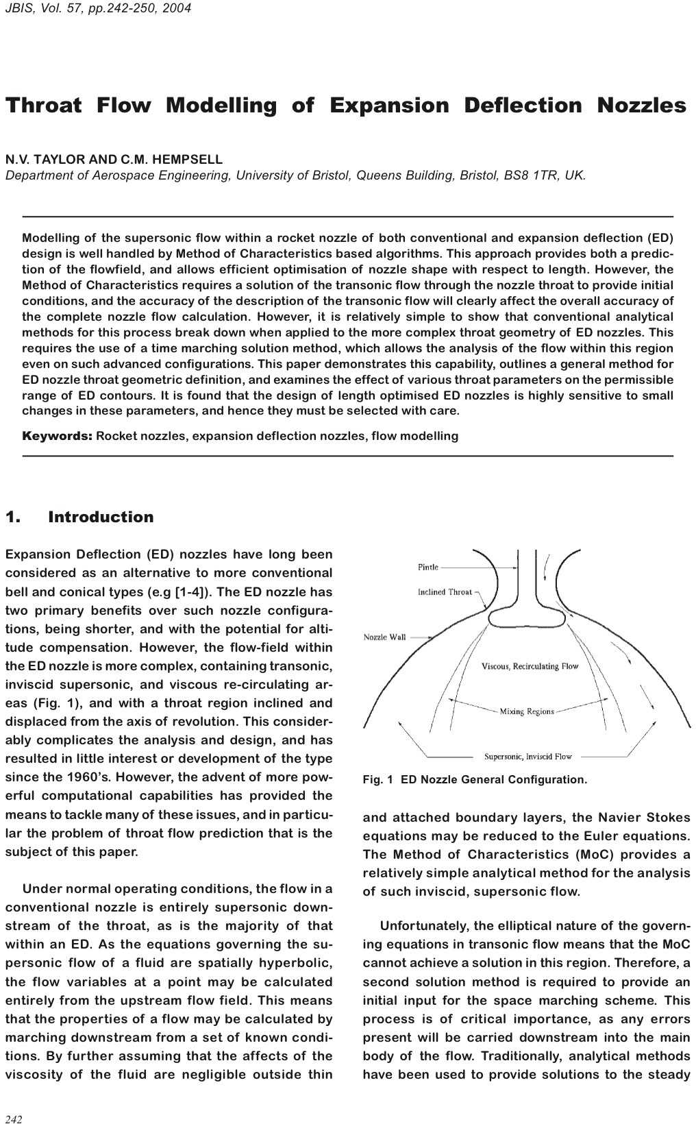 Throat Flow Modelling of Expansion Deflection Nozzles BIS Shop