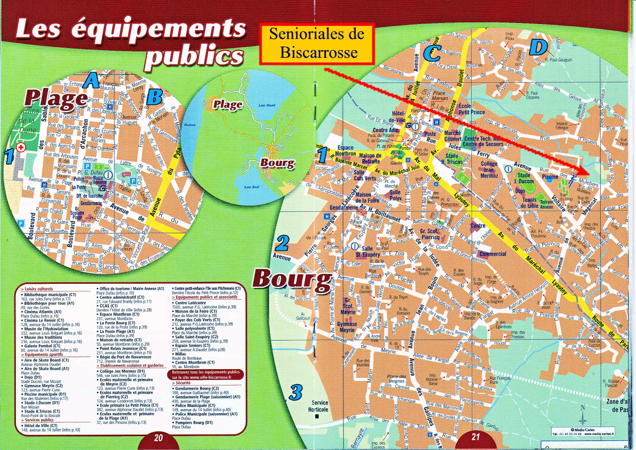 Plan Biscarrosse Bourg Vivre à Biscarrosse