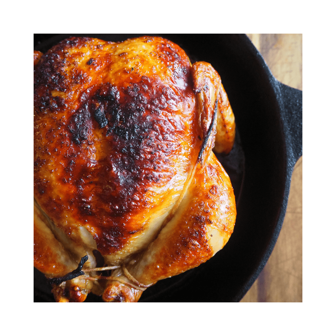 Juicy, Tender Chicken Roasted In A Brown Paper Bag Biscuits and Bubbly