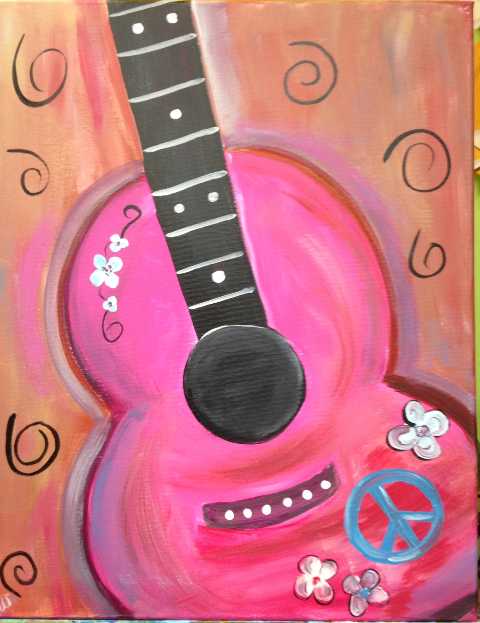 Canvas Guitar Bisque IT A Fun Art Studio