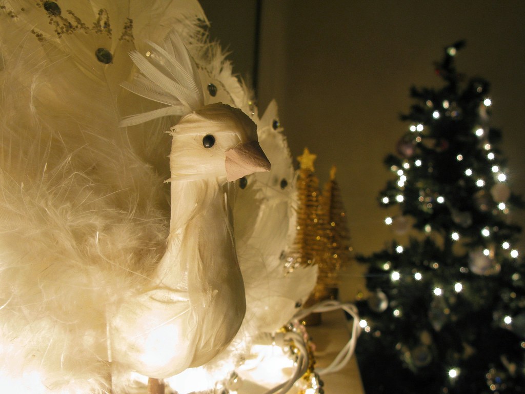 White Peacock Christmas Decorations PEACOCK CHRISTMAS TREE DECORATIONS