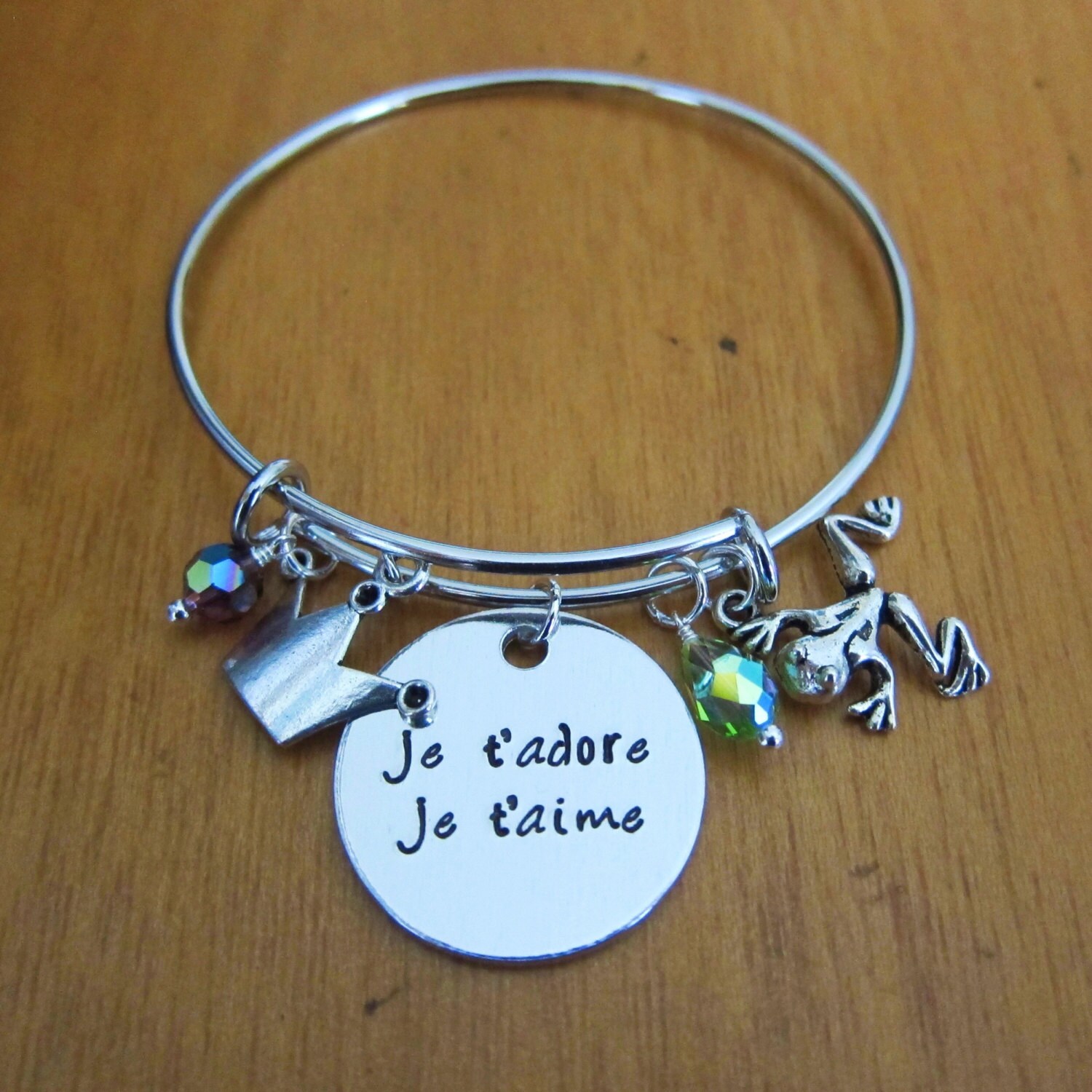 Frog Princess Bangle Bracelet. “Je t’adore je t’aime”, Swarovski