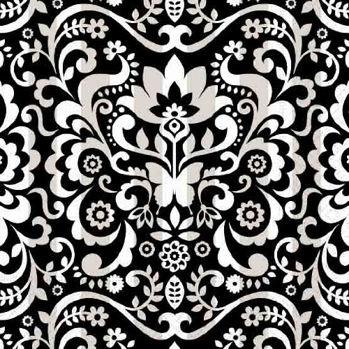 BLACK DAMASK NAPKINS. DAMASK NAPKINS