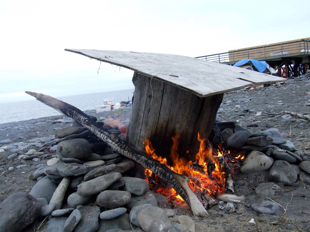 CAMPFIRE SPIT COOKING