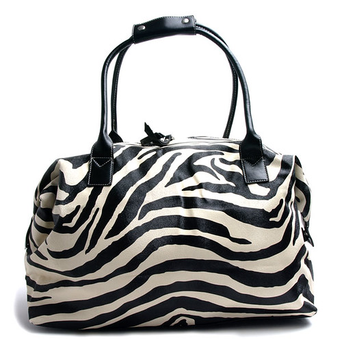 ZEBRA PRINT PURSE WITH RED TRIM
