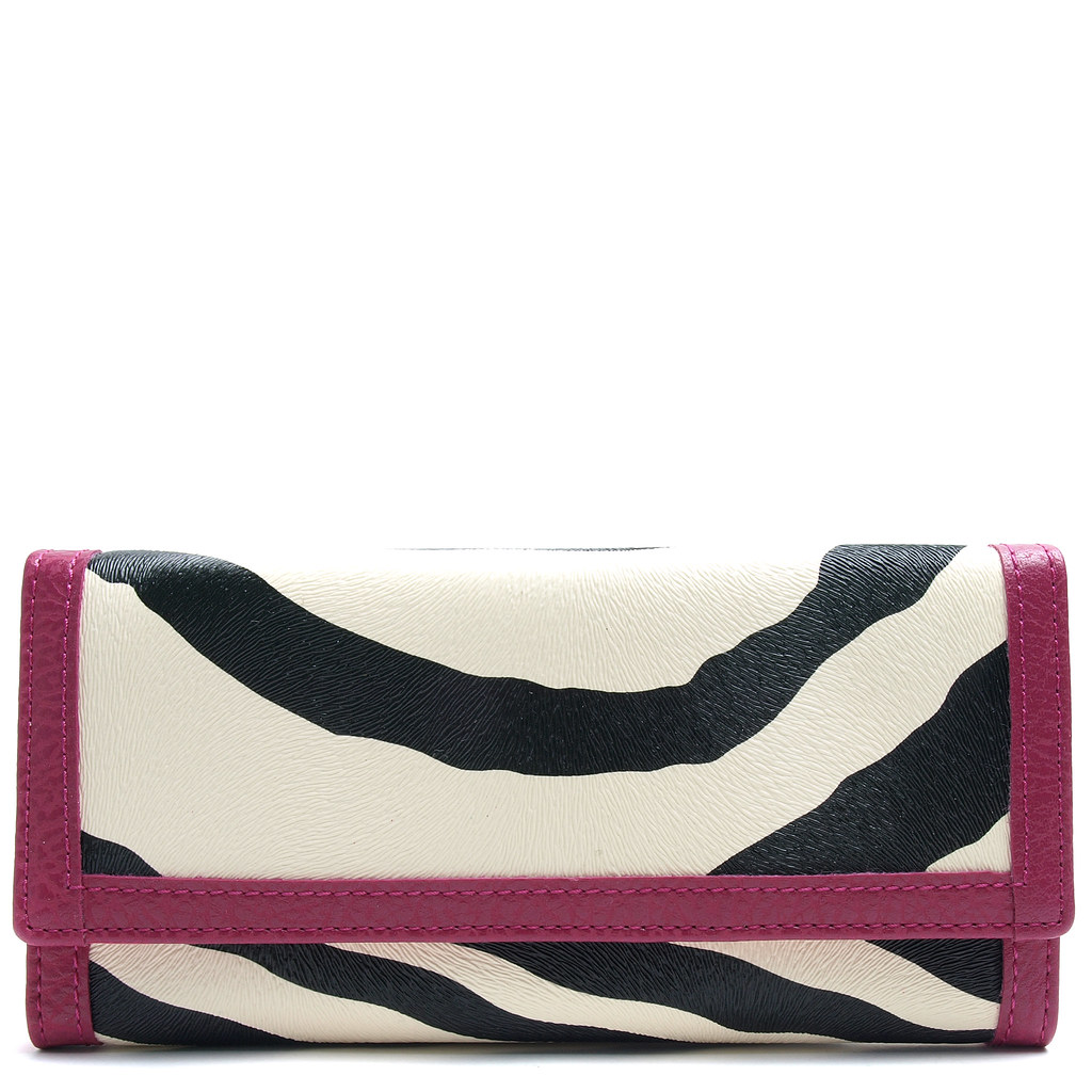 ZEBRA PRINT PURSE WITH RED TRIM