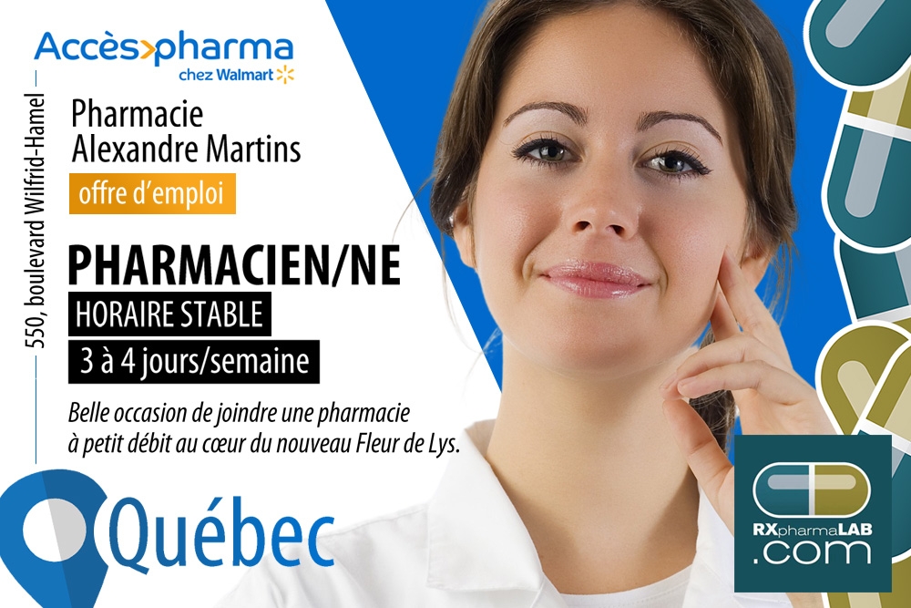 RXpharmaLAB emplois en PHARMACIE partout au Québec!