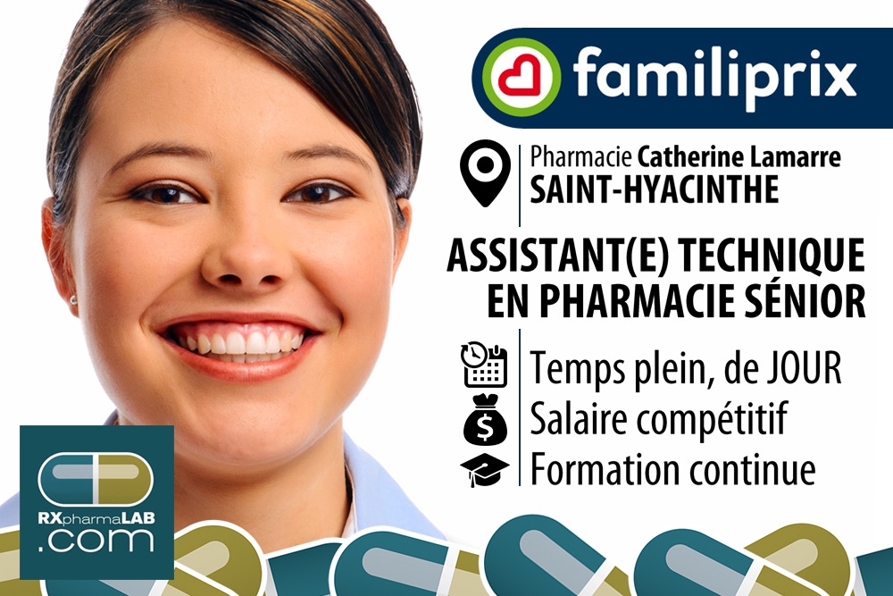 Un emploi en PHARMACIE? C'est ICI ! RXpharmaLAB ATP, pharmacien/ne