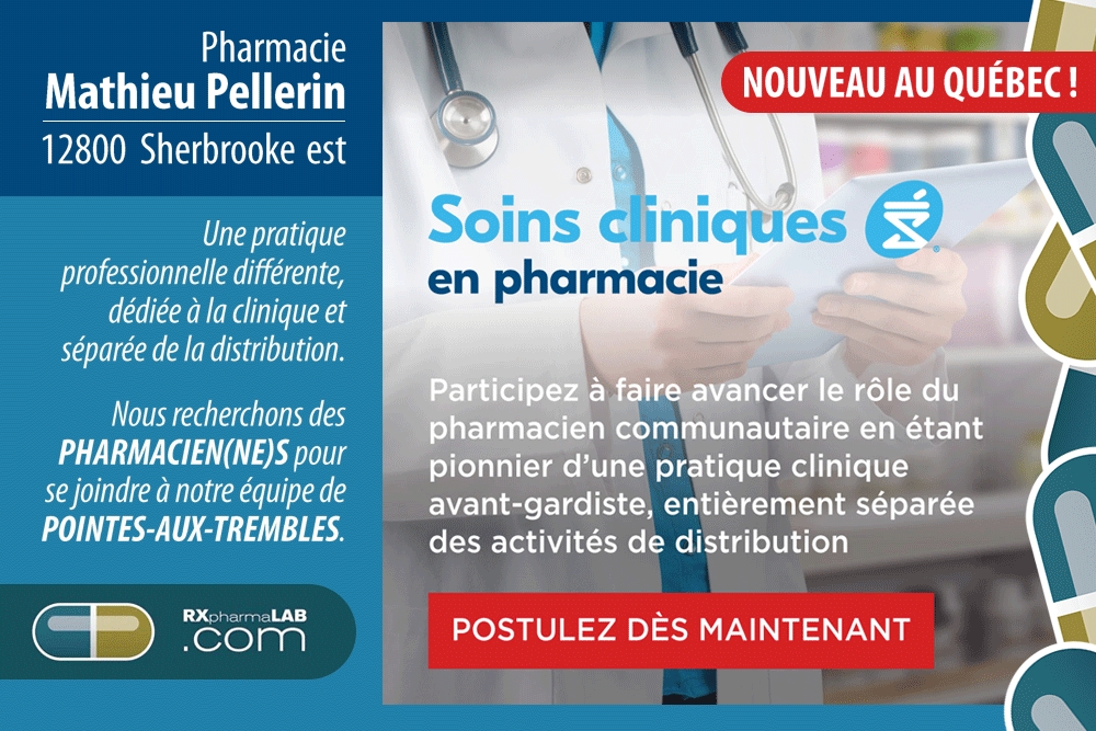Emplois en PHARMACIE ATP poste à l'OPQ et plusieurs pharmacies