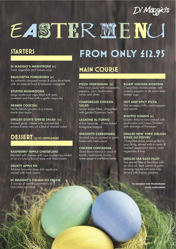 ITALIAN EASTER MENU. EASTER MENU 13 COINS MENU